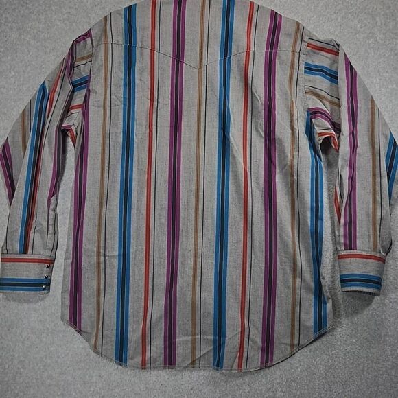 Wrangler Pearl Snap Western Shirt 17 Long Tails XL. - Picture 7 of 11